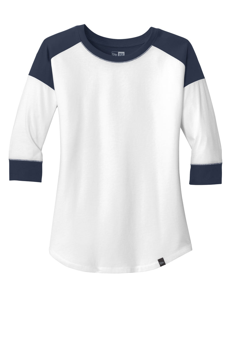 New Era  Women's Heritage Blend 3/4-Sleeve Baseball Raglan Tee - True Navy/ White