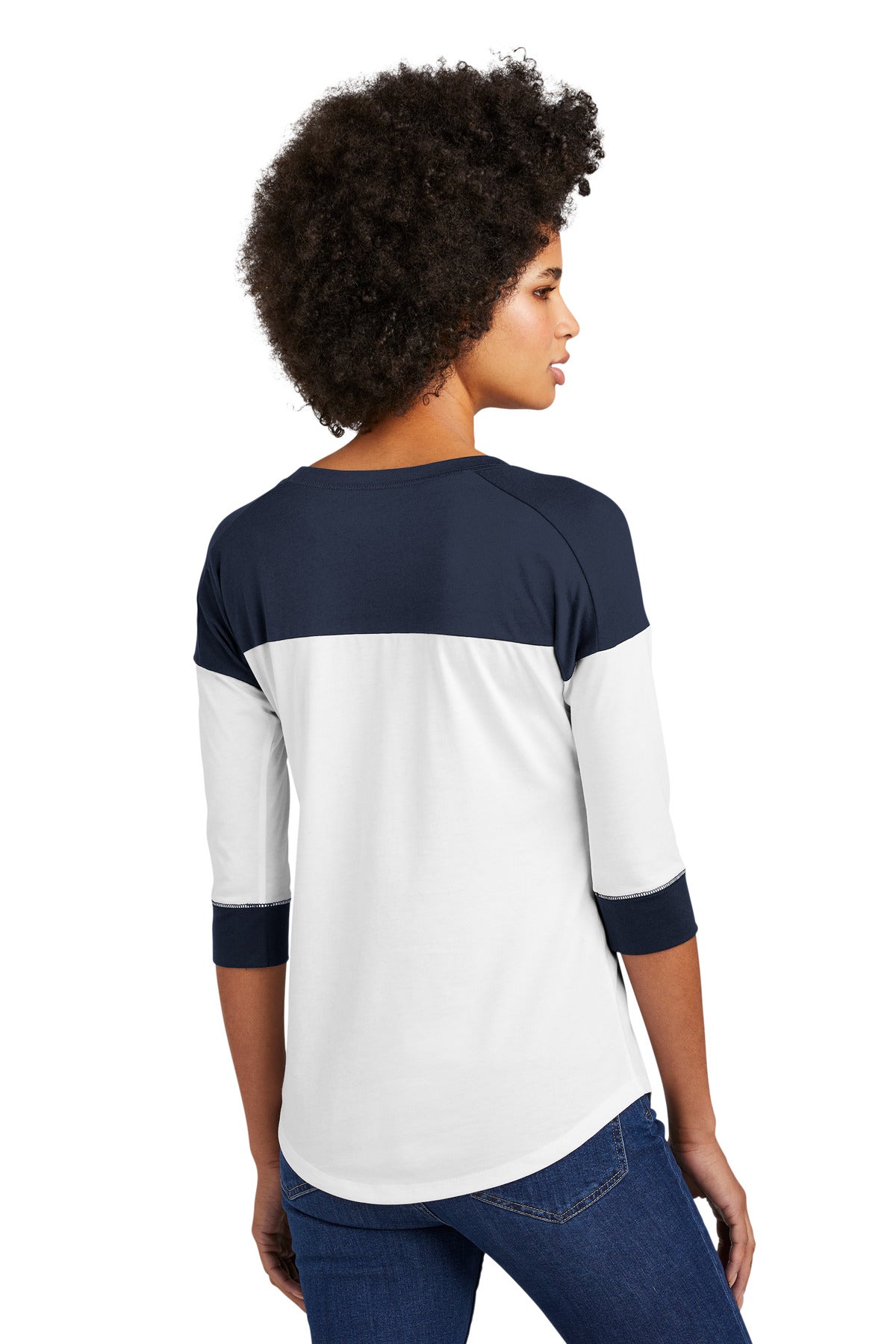 New Era  Women's Heritage Blend 3/4-Sleeve Baseball Raglan Tee - True Navy/ White