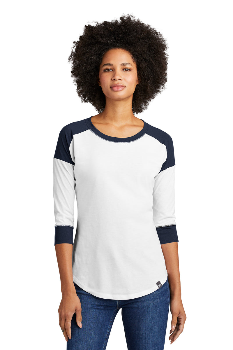 New Era  Women's Heritage Blend 3/4-Sleeve Baseball Raglan Tee - True Navy/ White