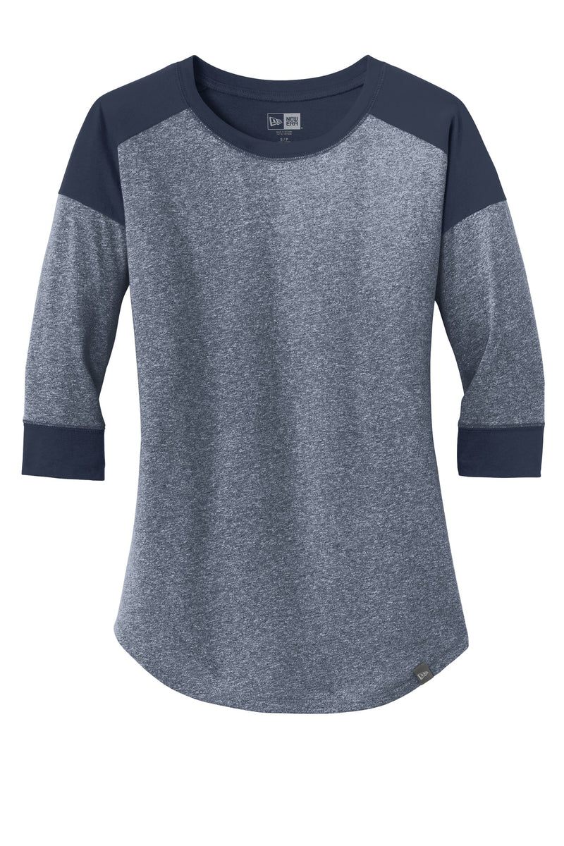 New Era  Women's Heritage Blend 3/4-Sleeve Baseball Raglan Tee - True Navy/ True Navy Twist