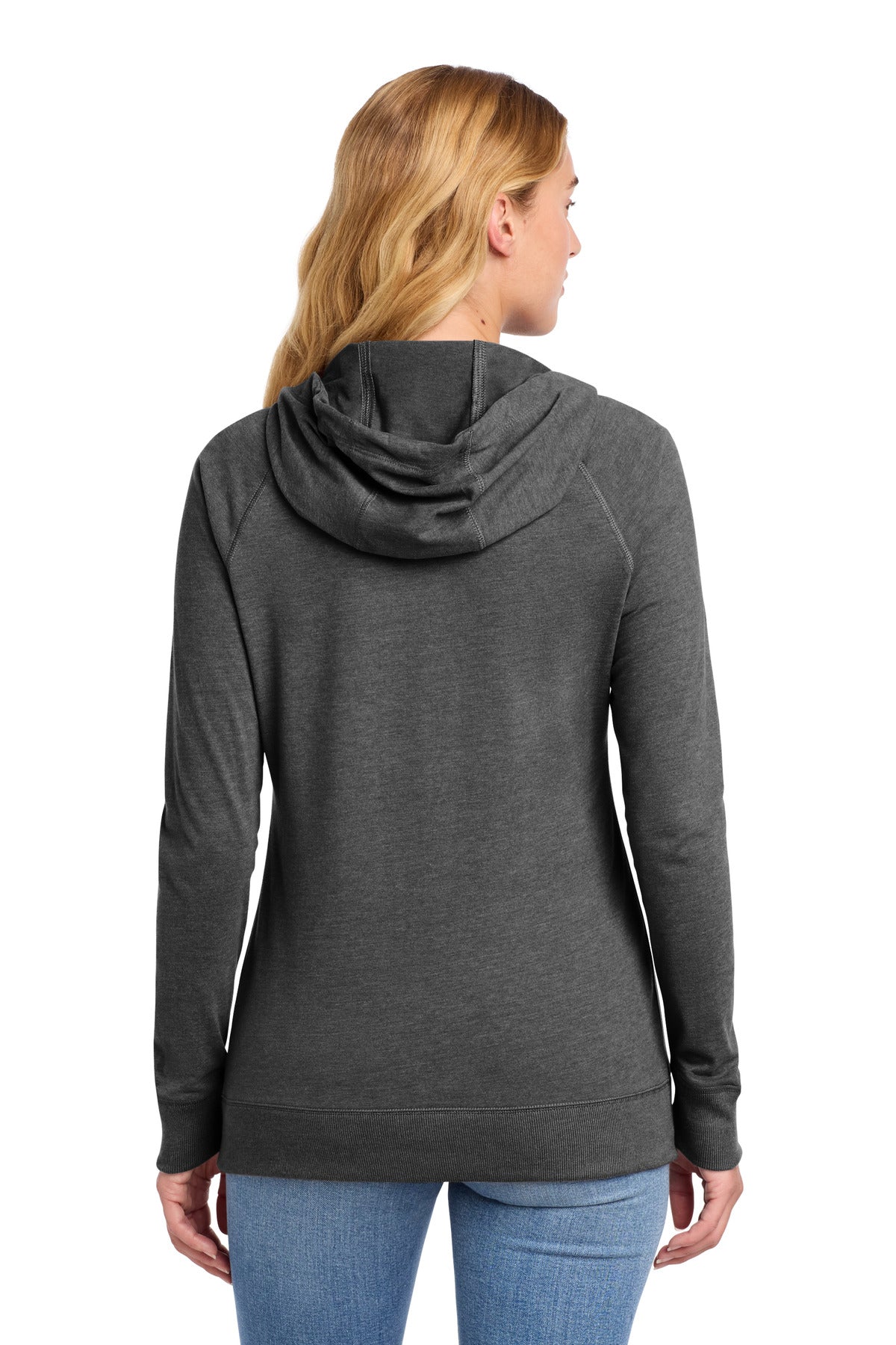 New Era Women's Sueded Cotton Blend Full-Zip Hoodie - Black Heather