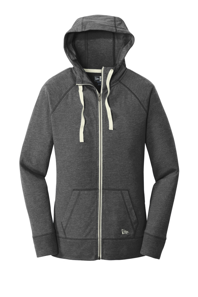 New Era Women's Sueded Cotton Blend Full-Zip Hoodie - Black Heather