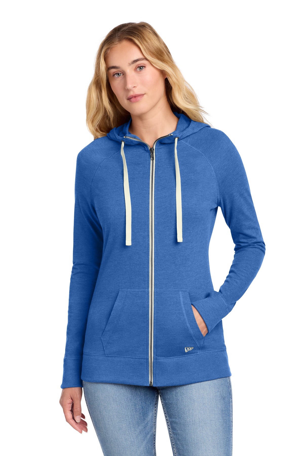 New Era Women's Sueded Cotton Blend Full-Zip Hoodie - Royal Heather