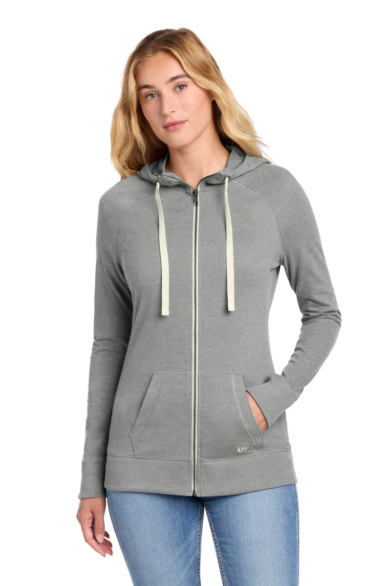 New Era Women's Sueded Cotton Blend Full-Zip Hoodie - Shadow Grey Heather