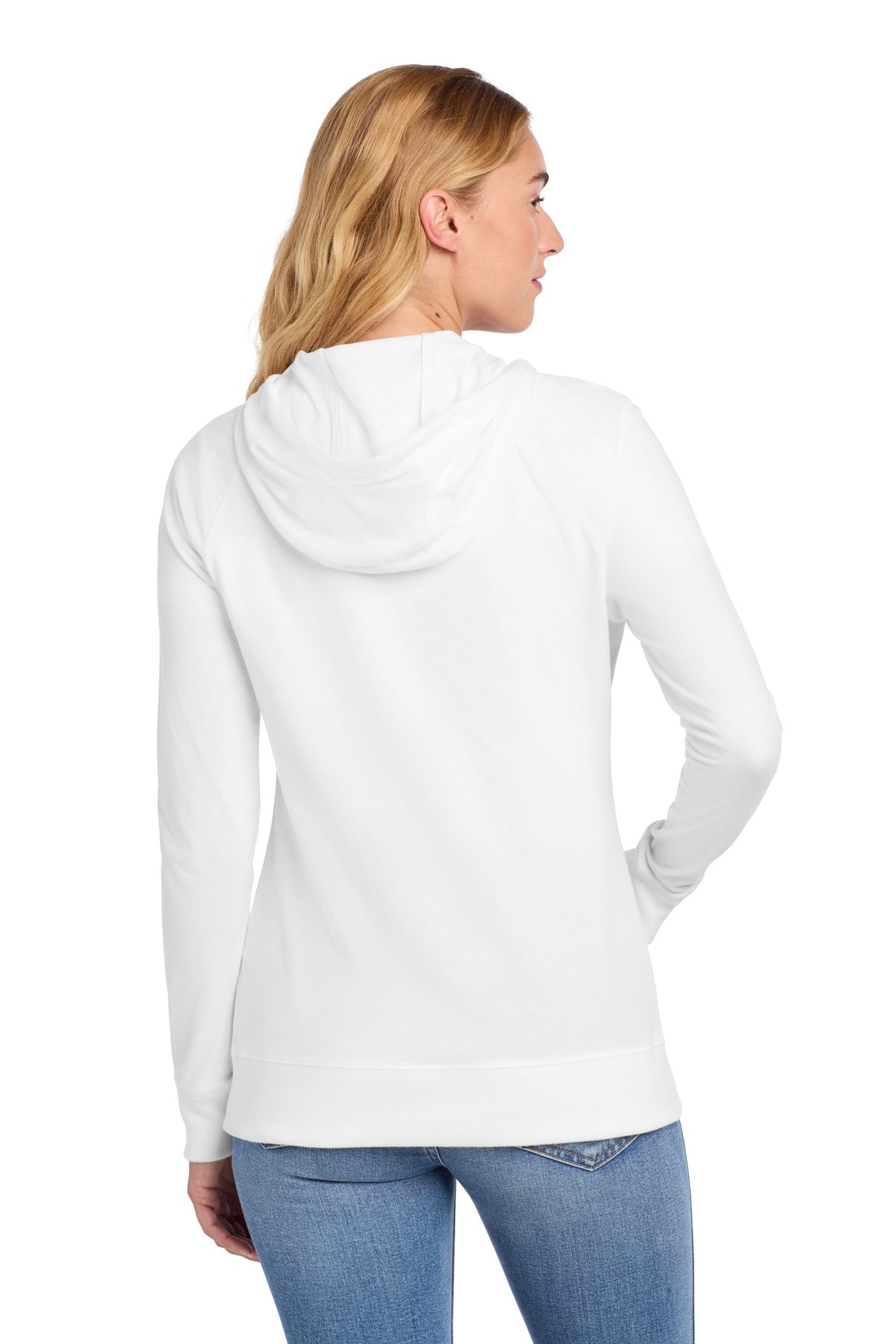 New Era Women's Sueded Cotton Blend Full-Zip Hoodie - White