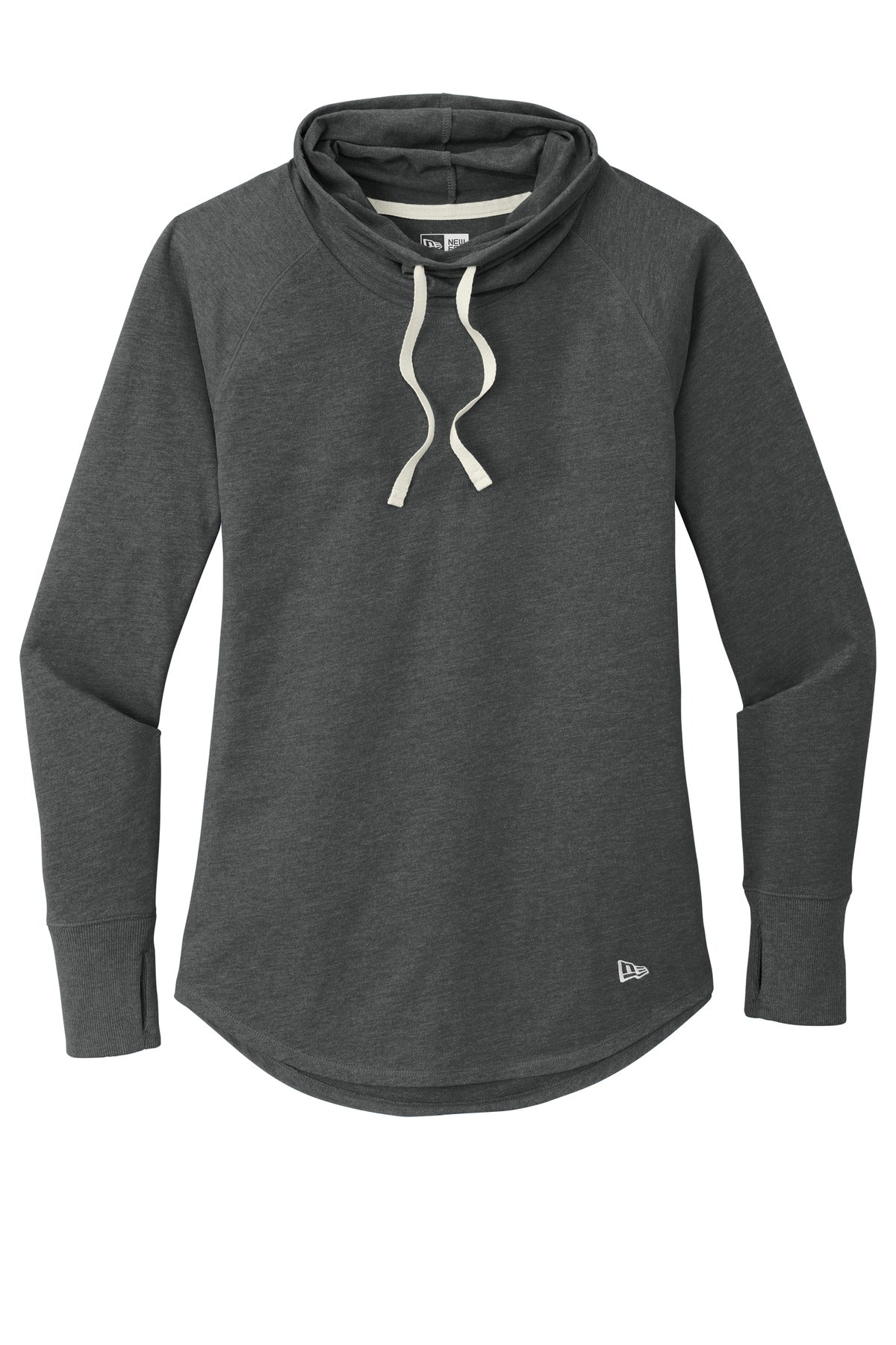 New Era  Women's Sueded Cotton Blend Cowl Tee - Black Heather