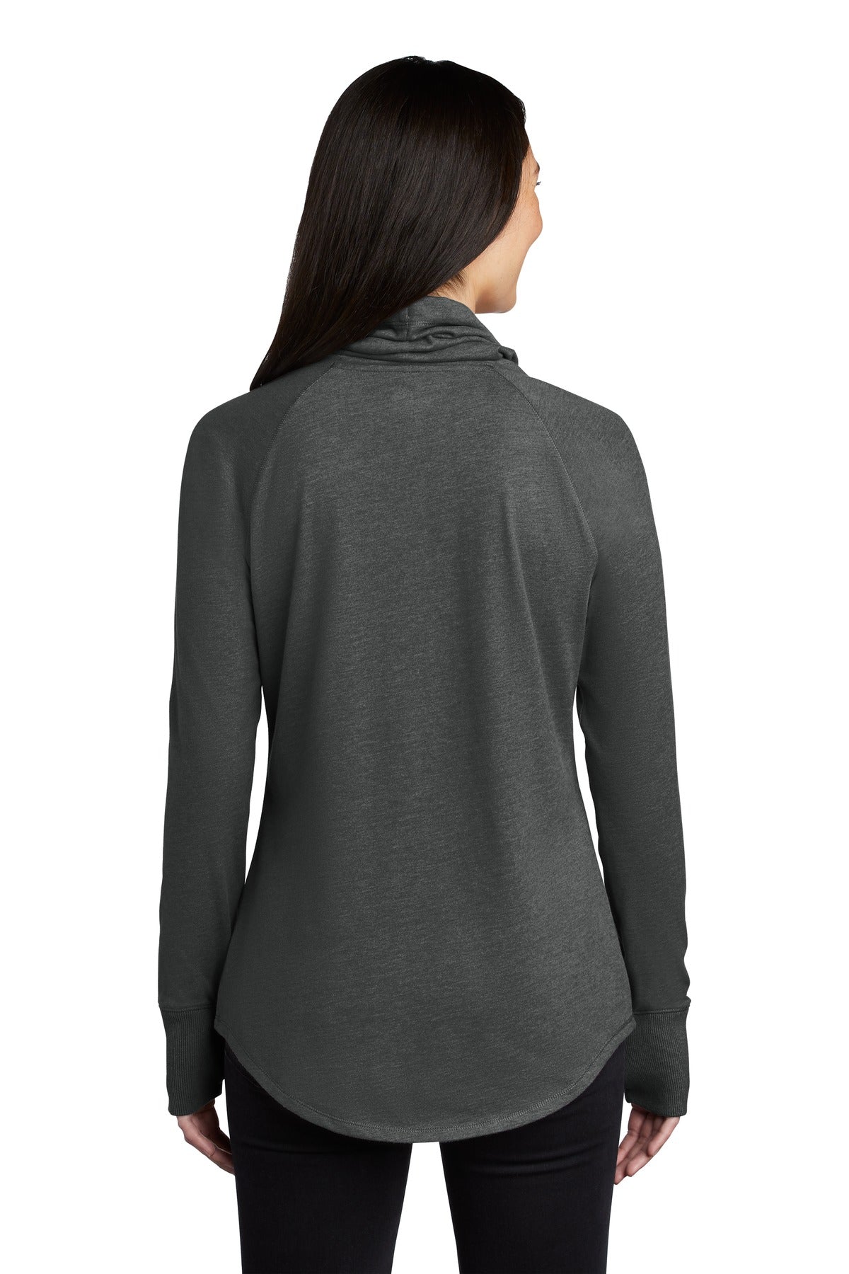 New Era  Women's Sueded Cotton Blend Cowl Tee - Black Heather