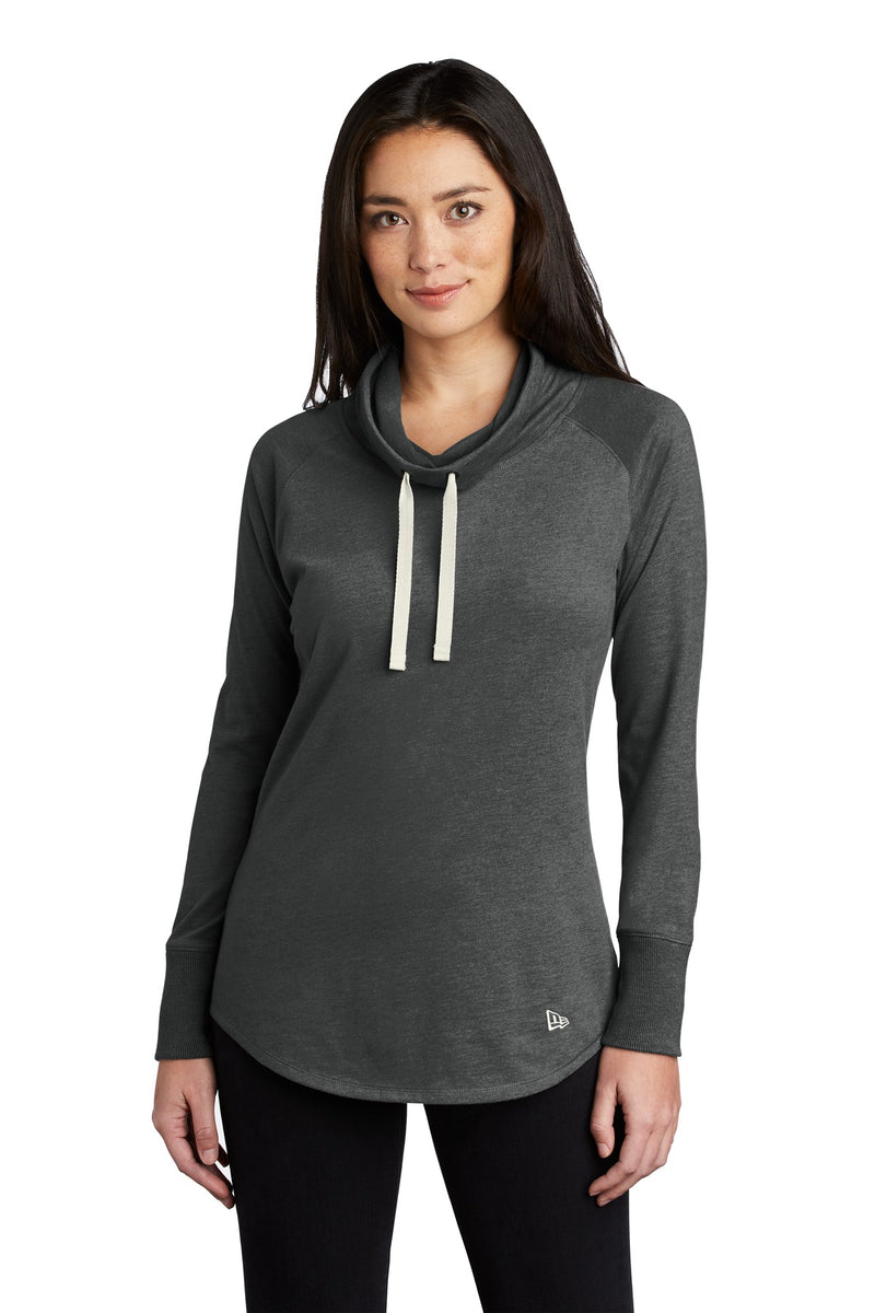 New Era  Women's Sueded Cotton Blend Cowl Tee - Black Heather