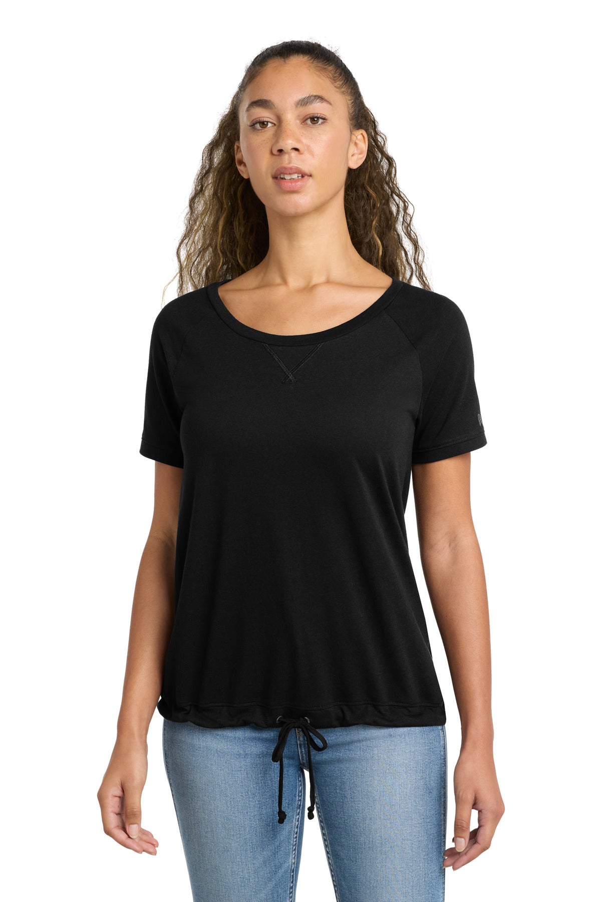 New Era  Women's Tri-Blend Performance Cinch Tee - Black Solid