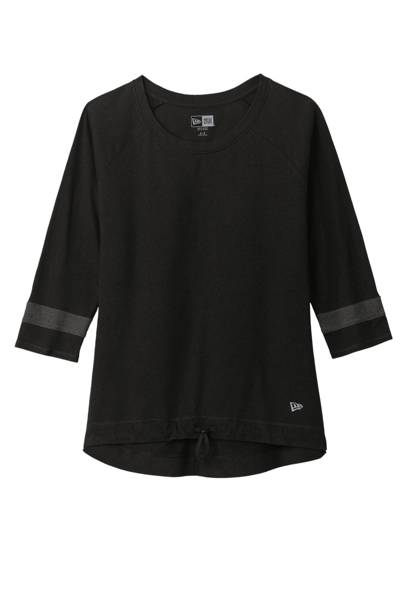 New Era  Women's Tri-Blend 3/4-Sleeve Tee - Black Solid/ Graphite