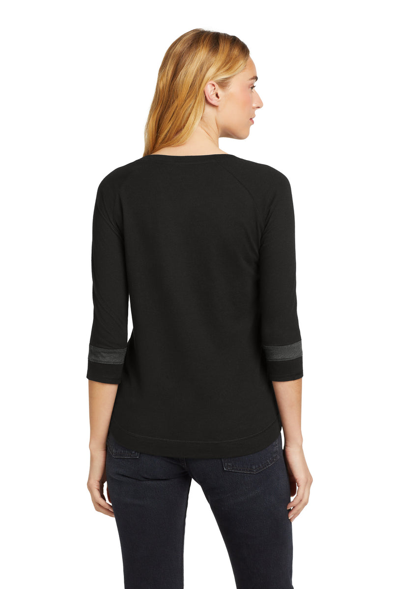 New Era  Women's Tri-Blend 3/4-Sleeve Tee - Black Solid/ Graphite