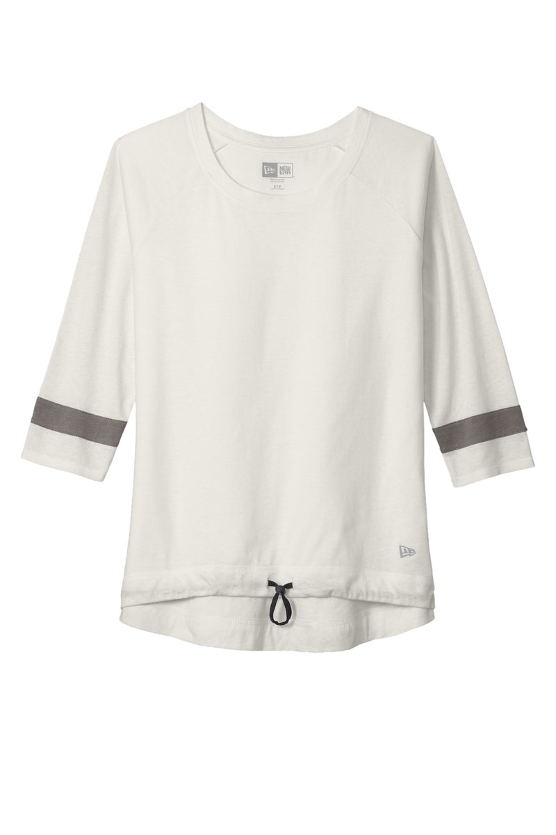 New Era  Women's Tri-Blend 3/4-Sleeve Tee - Fan White Solid/ Shadow Grey