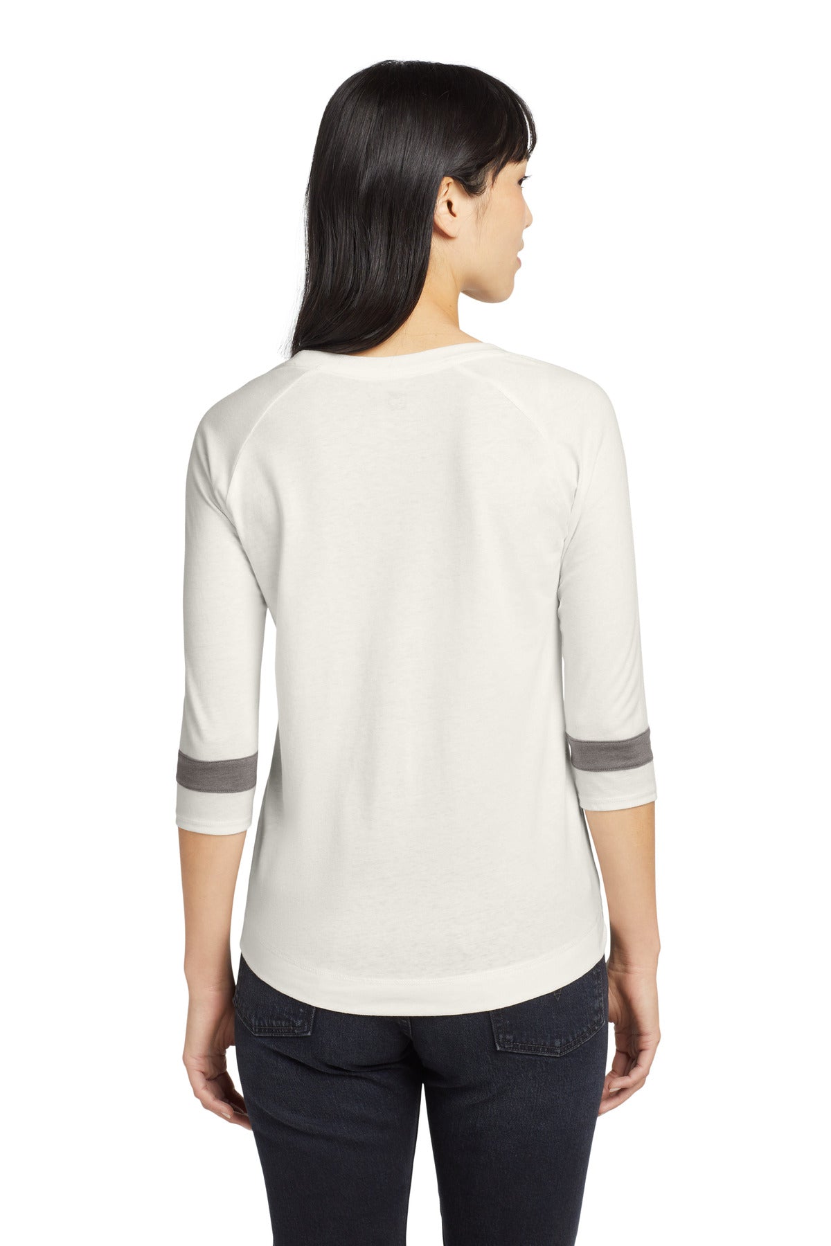 New Era  Women's Tri-Blend 3/4-Sleeve Tee - Fan White Solid/ Shadow Grey