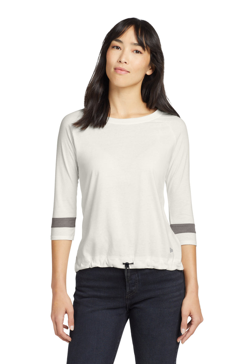 New Era  Women's Tri-Blend 3/4-Sleeve Tee - Fan White Solid/ Shadow Grey