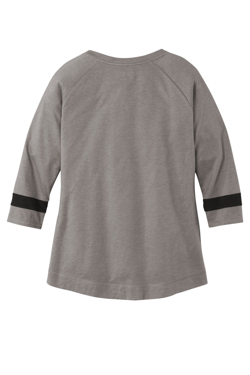 New Era  Women's Tri-Blend 3/4-Sleeve Tee - Shadow Grey/ Black Solid