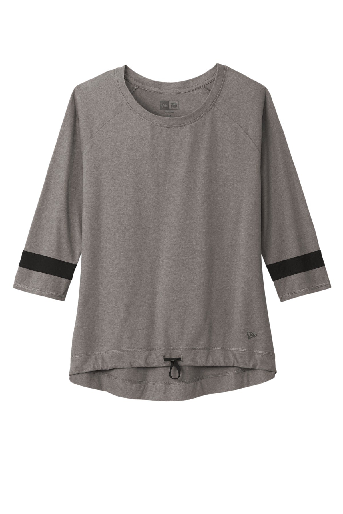 New Era  Women's Tri-Blend 3/4-Sleeve Tee - Shadow Grey/ Black Solid