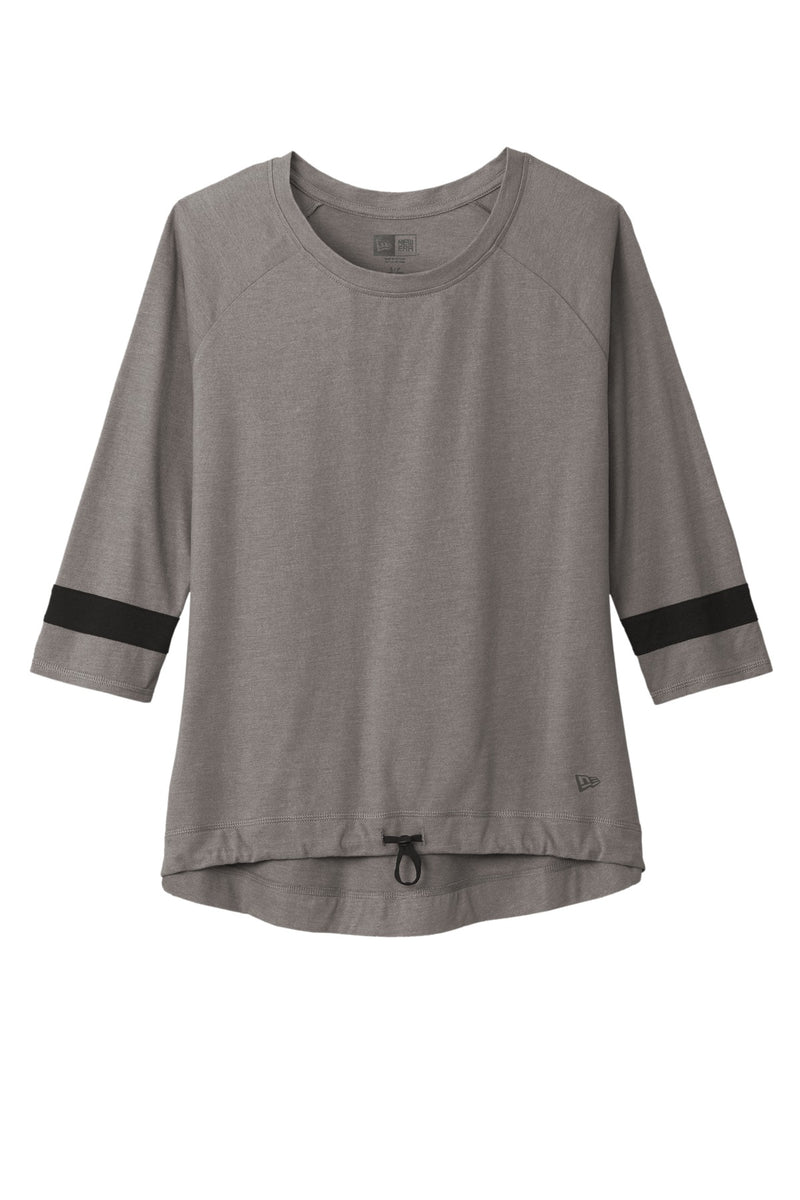 New Era  Women's Tri-Blend 3/4-Sleeve Tee - Shadow Grey/ Black Solid