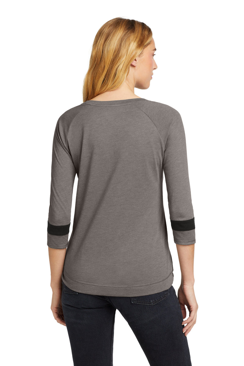 New Era  Women's Tri-Blend 3/4-Sleeve Tee - Shadow Grey/ Black Solid