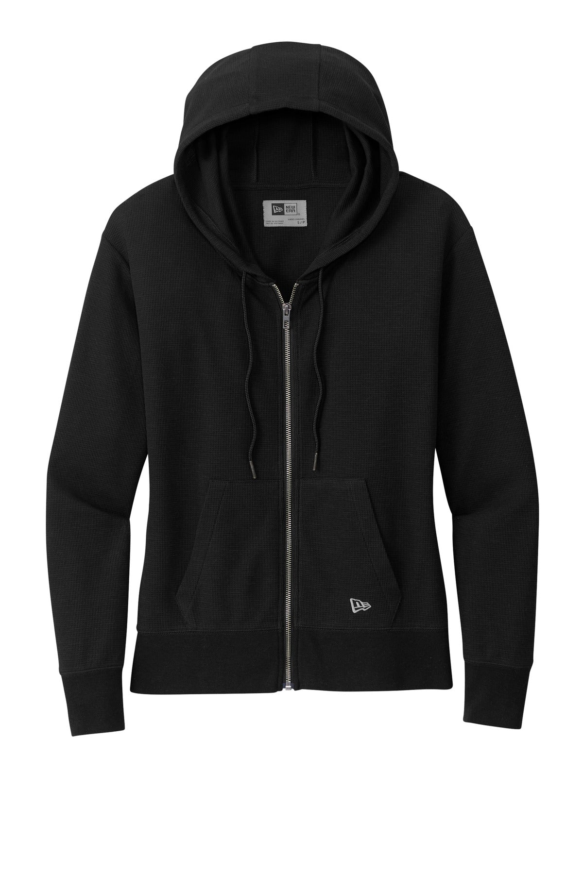 New Era Women's Thermal Full-Zip Hoodie - Black