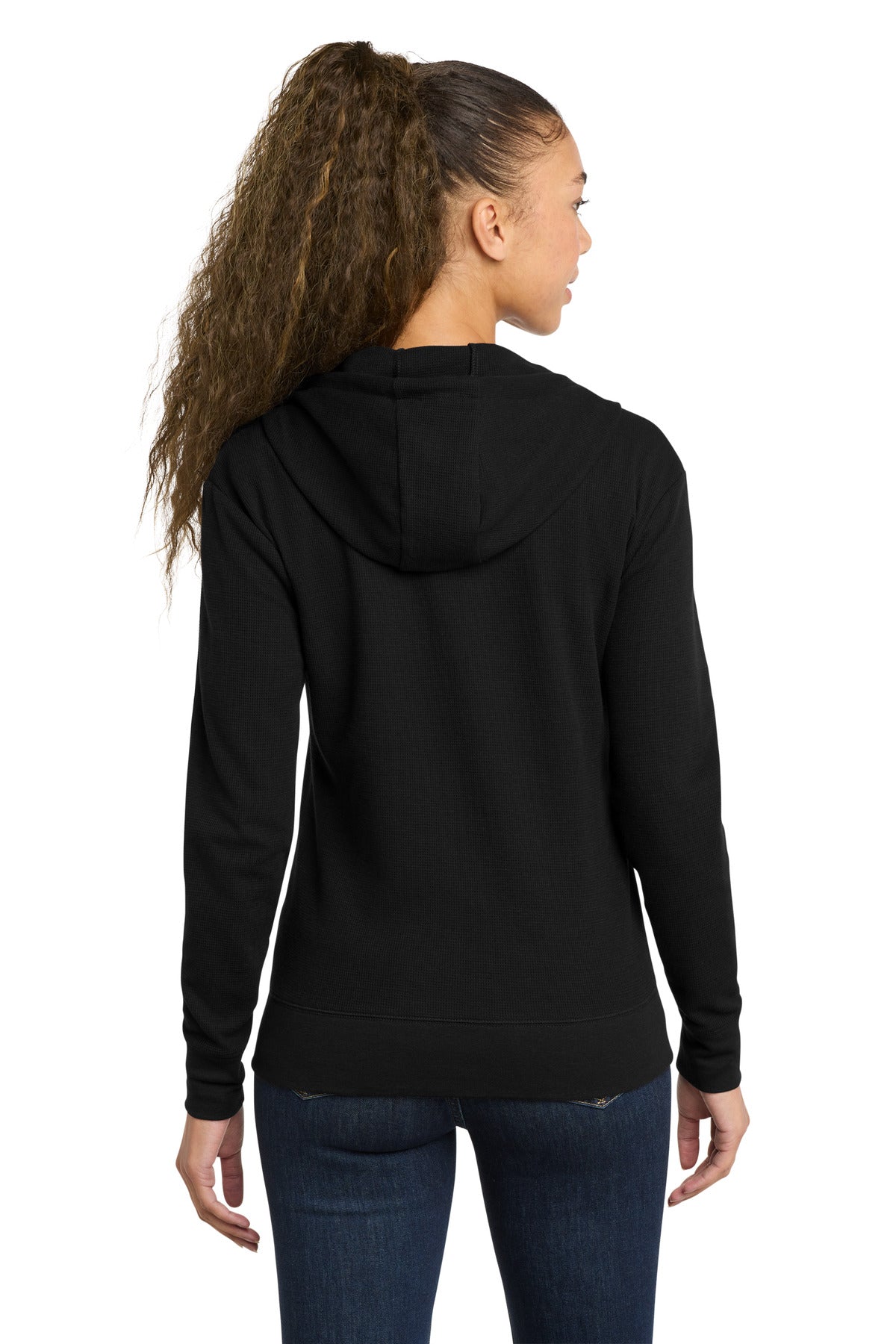 New Era Women's Thermal Full-Zip Hoodie - Black