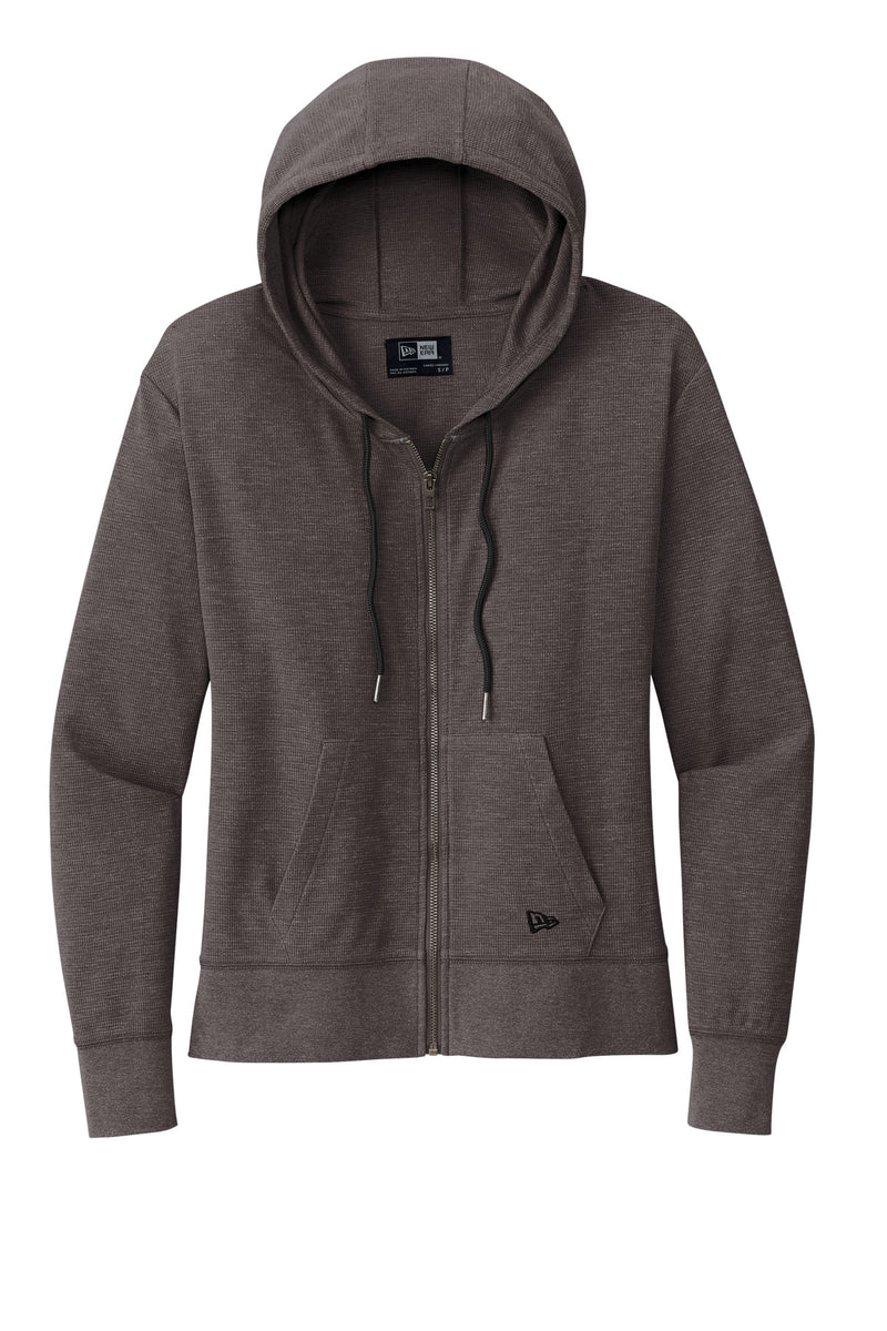 New Era Women's Thermal Full-Zip Hoodie - Black Heather