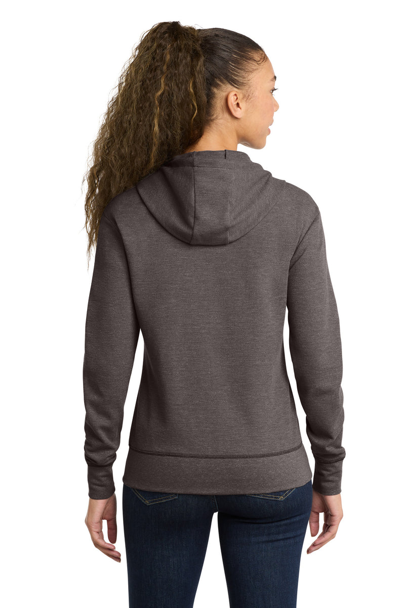 New Era Women's Thermal Full-Zip Hoodie - Black Heather
