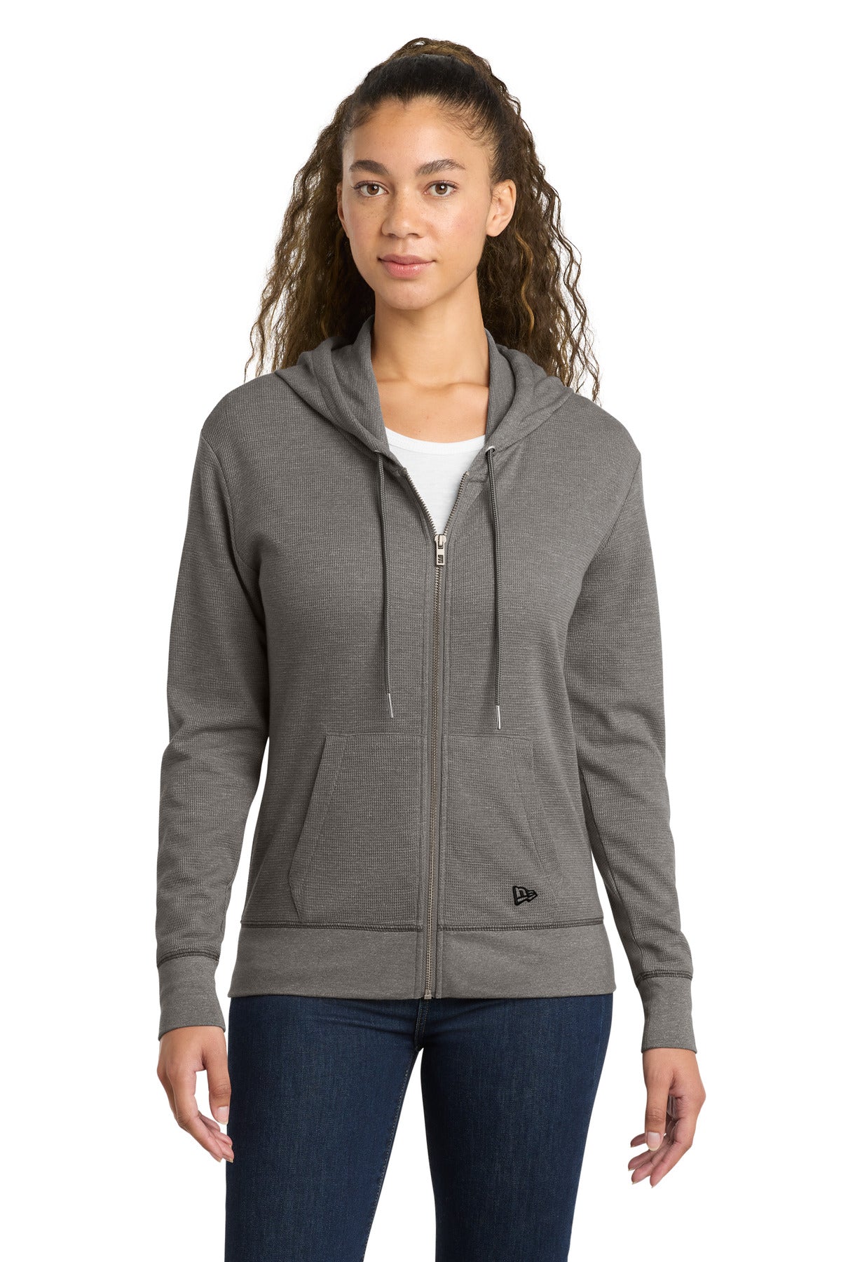 New Era Women's Thermal Full-Zip Hoodie - Shadow Grey Heather