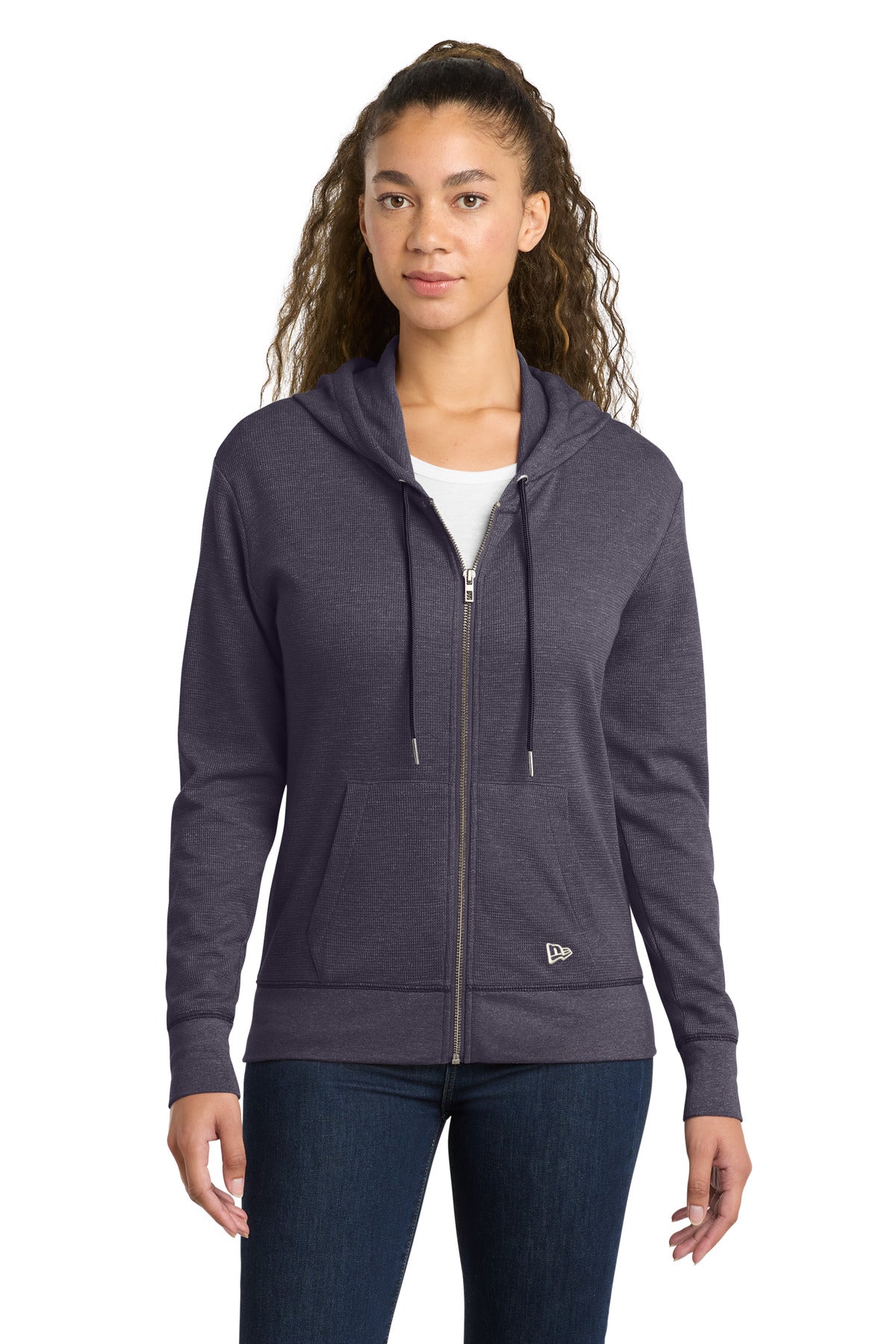 New Era Women's Thermal Full-Zip Hoodie - True Navy Heather