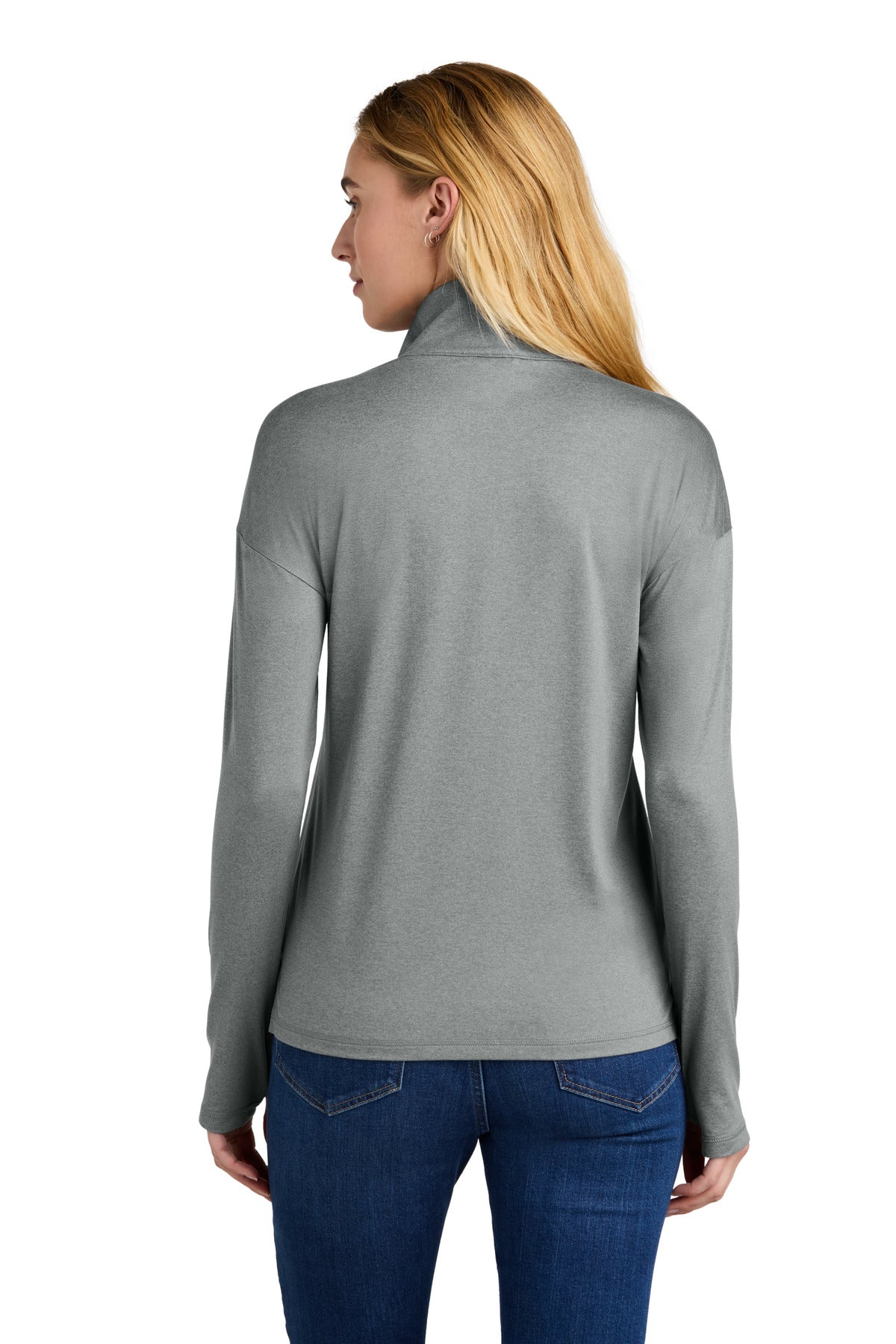 New Era Women's Power 1/2-Zip - Shadow Grey Heather