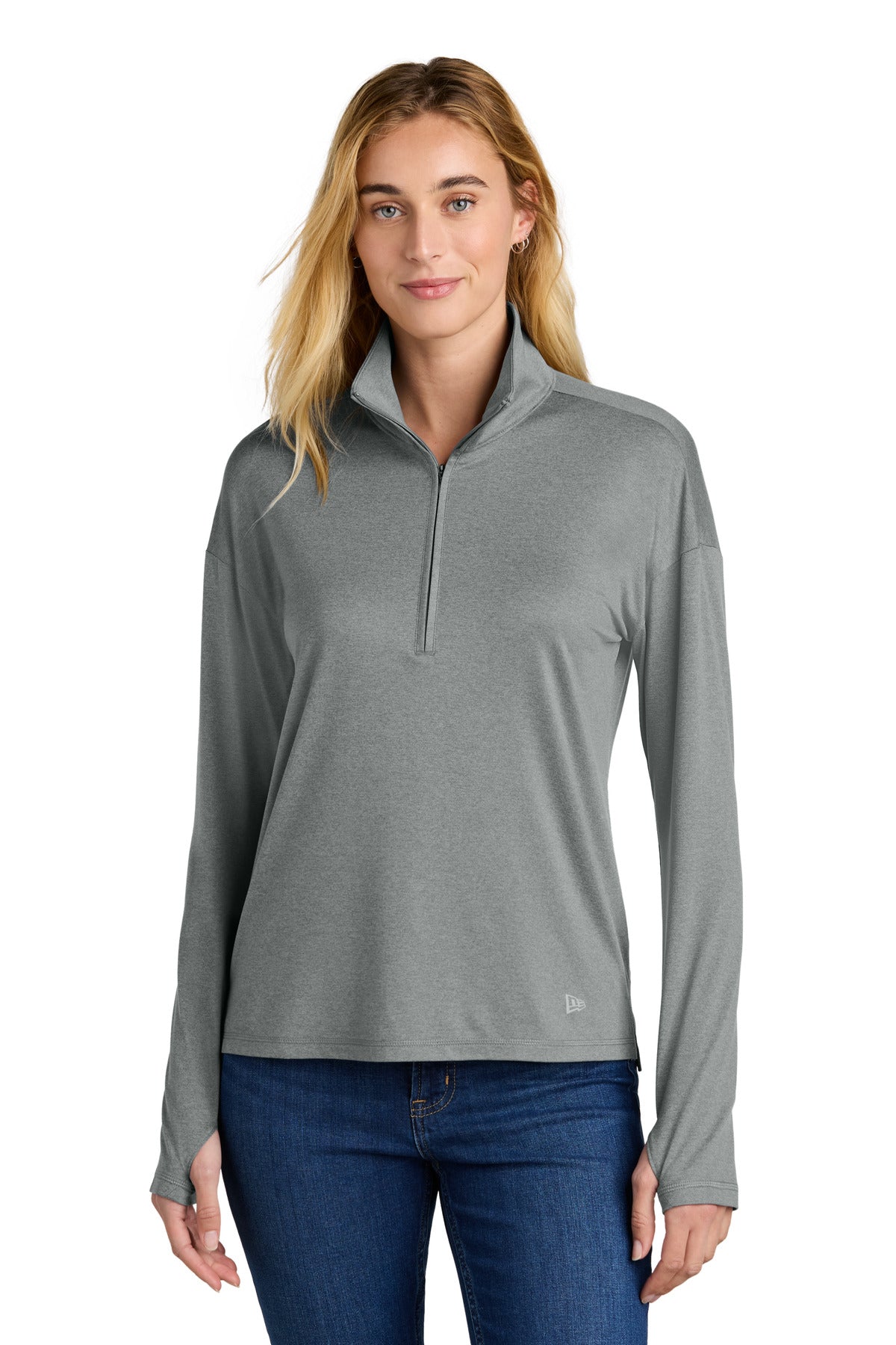 New Era Women's Power 1/2-Zip - Shadow Grey Heather