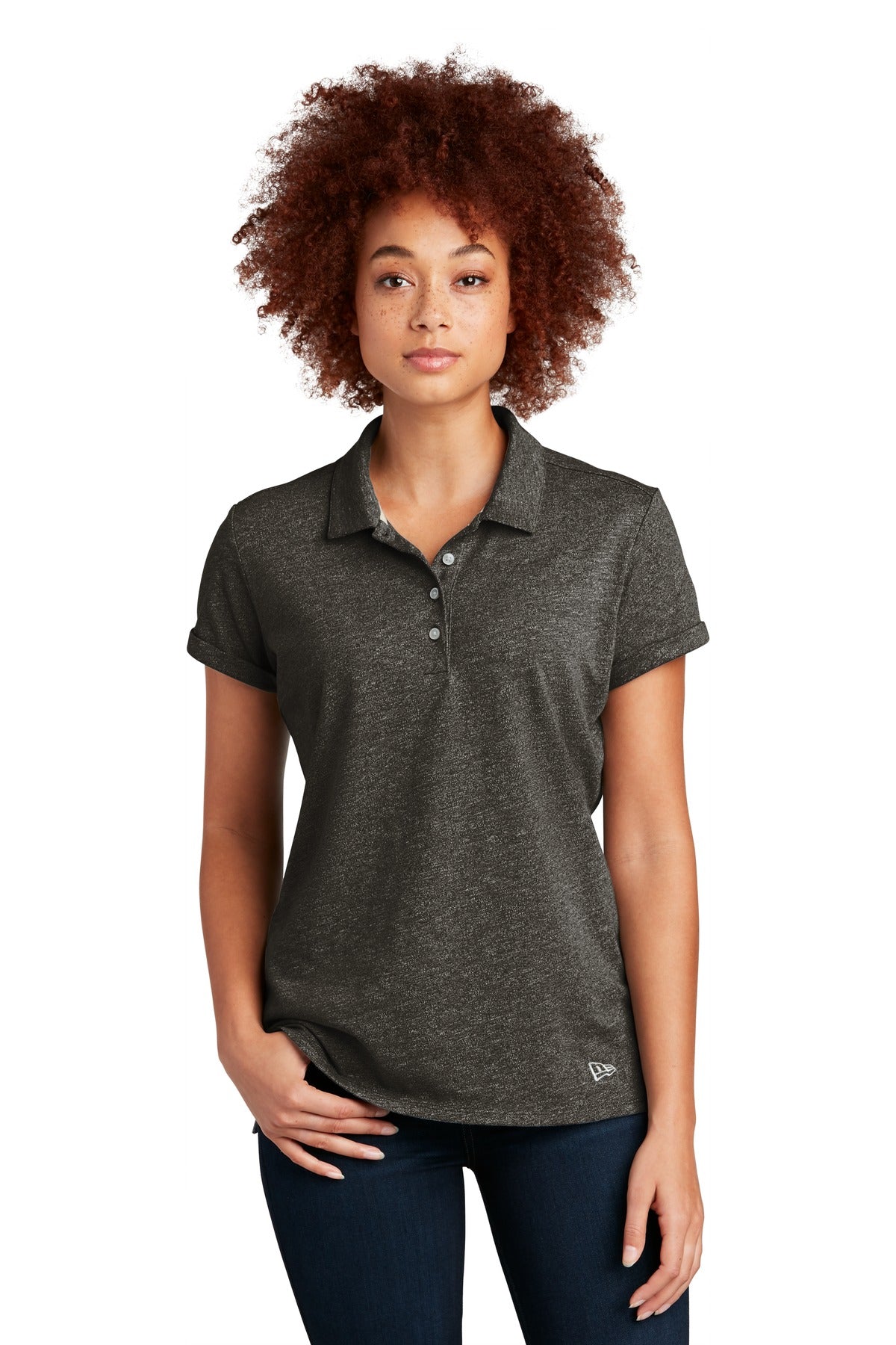 New Era  Women's Slub Twist Polo - Black Twist
