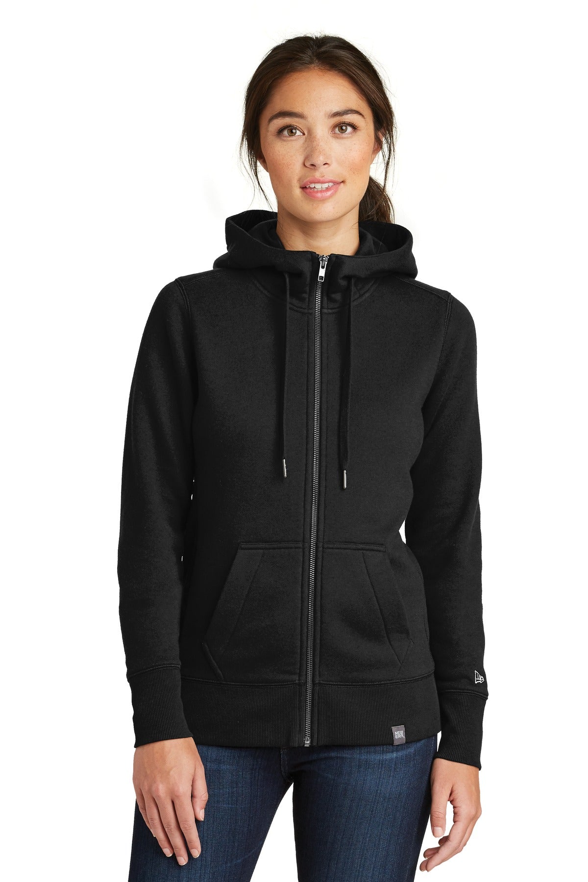 New Era  Women's French Terry Full-Zip Hoodie - Black