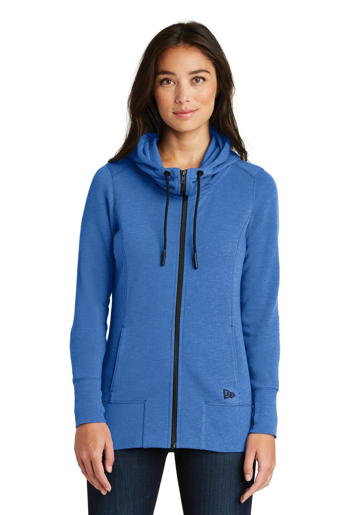 New Era  Women's Tri-Blend Fleece Full-Zip Hoodie - Royal Heather