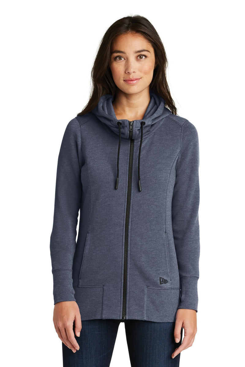 New Era  Women's Tri-Blend Fleece Full-Zip Hoodie - True Navy Heather