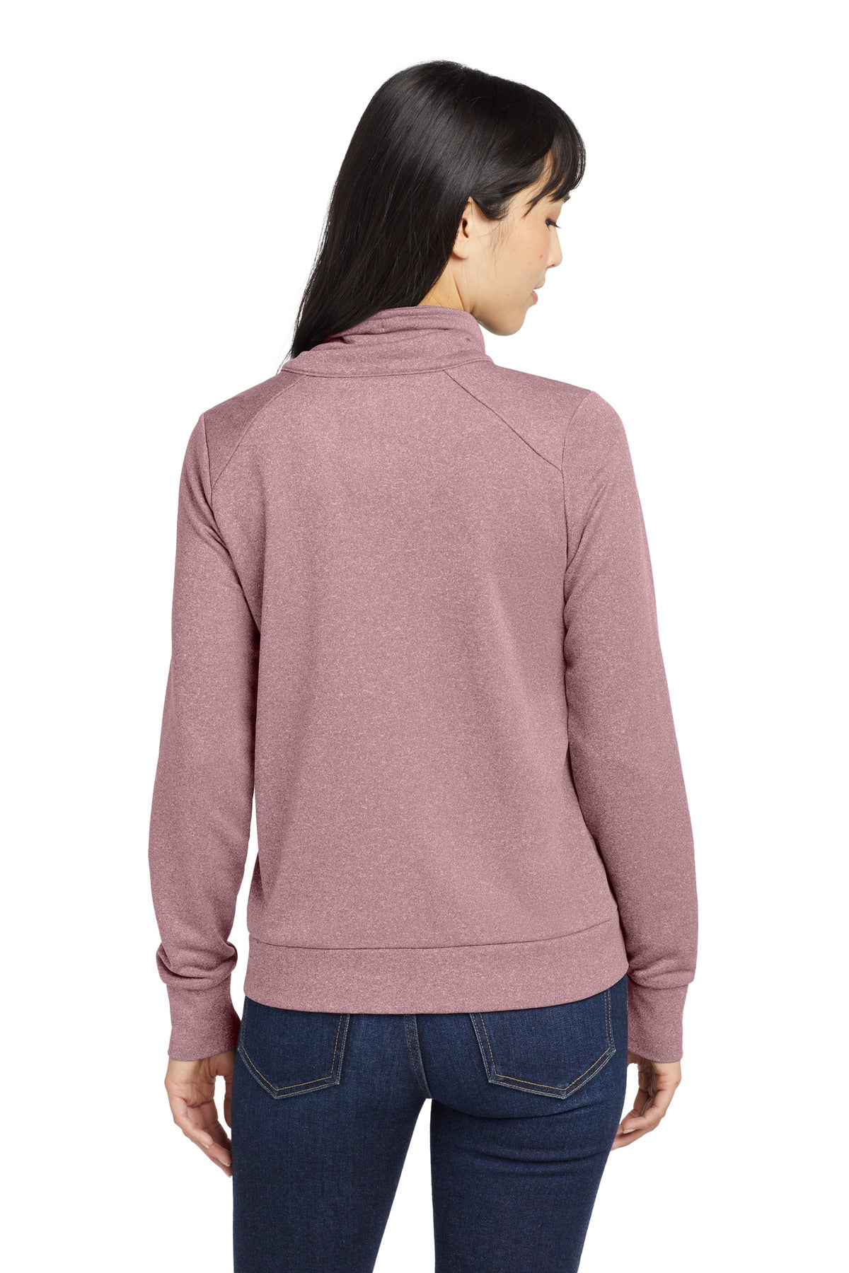 New Era Women's Performance Terry Full-Zip Cowl - Dusty Mauve Heather