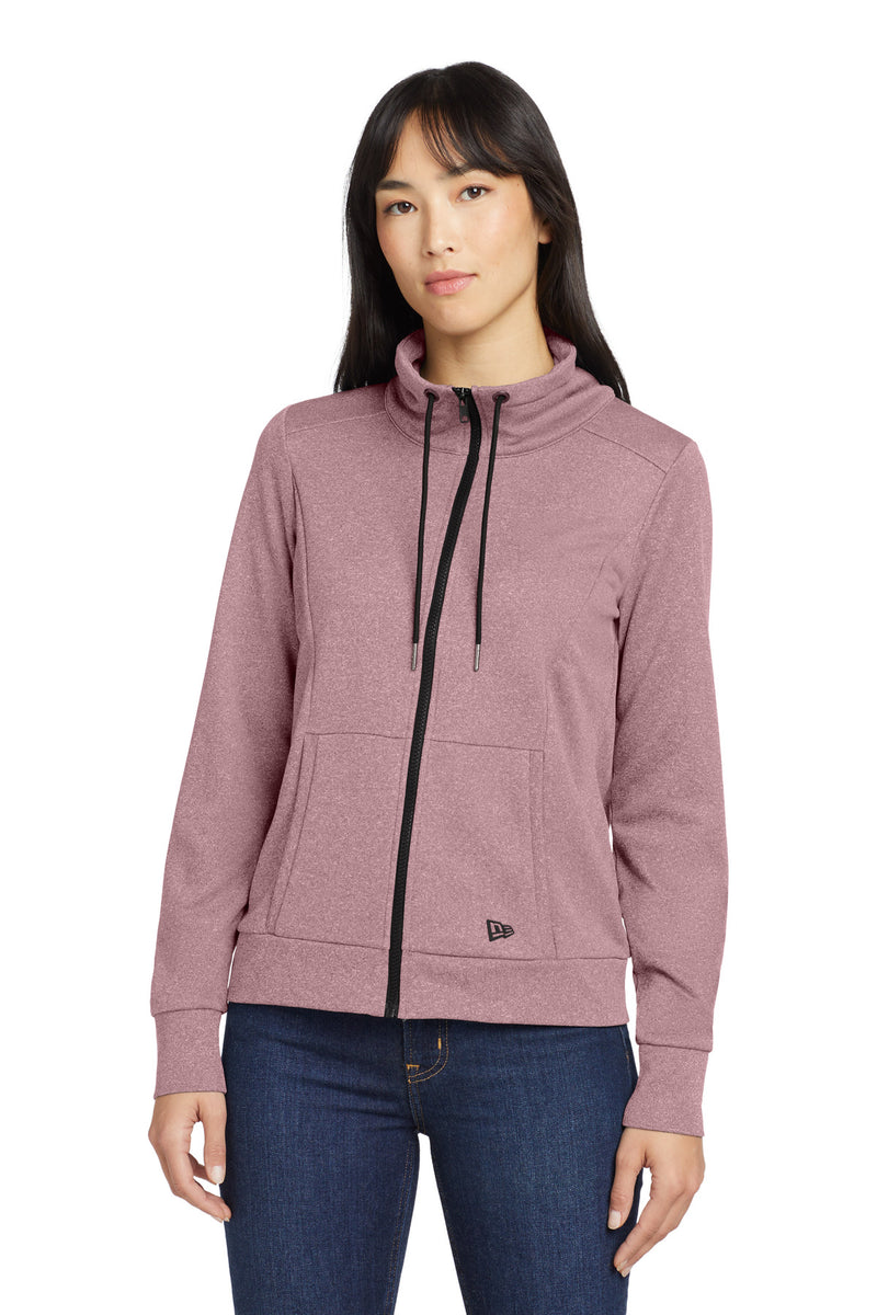 New Era Women's Performance Terry Full-Zip Cowl - Dusty Mauve Heather