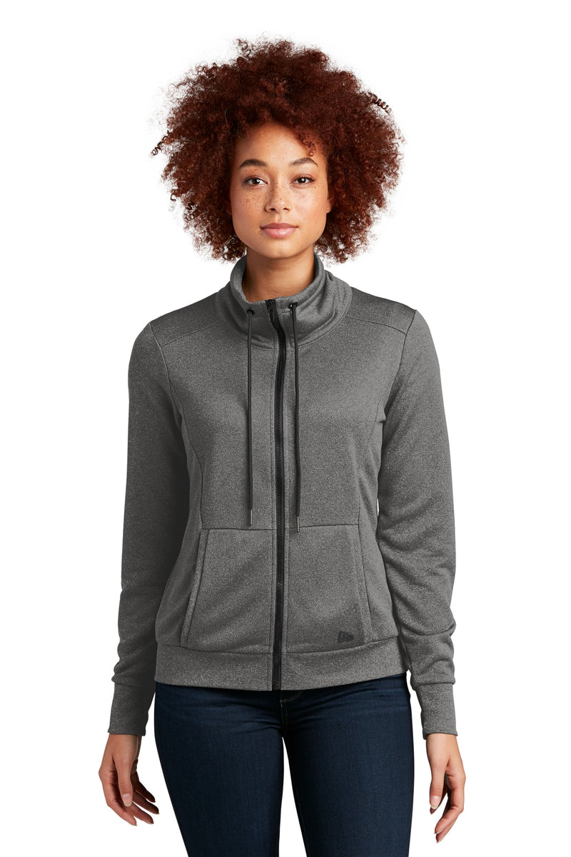 New Era Women's Performance Terry Full-Zip Cowl - Graphite Heather