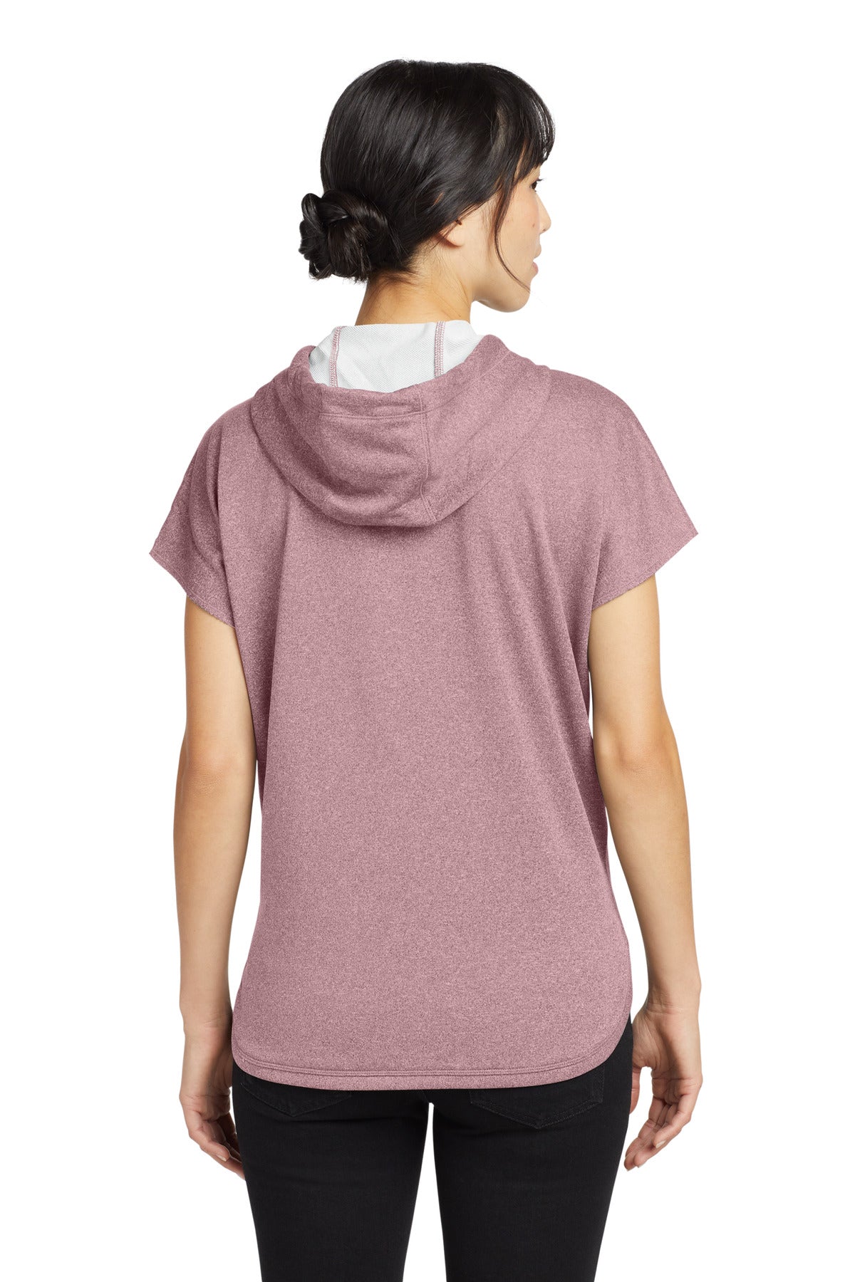 New Era  Women's Performance Terry Short Sleeve Hoodie - Dusty Mauve Heather