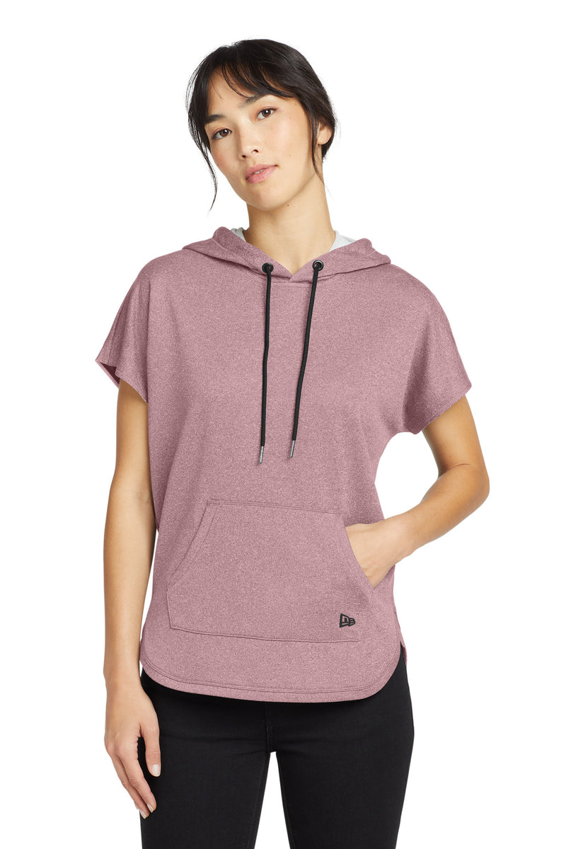 New Era  Women's Performance Terry Short Sleeve Hoodie - Dusty Mauve Heather