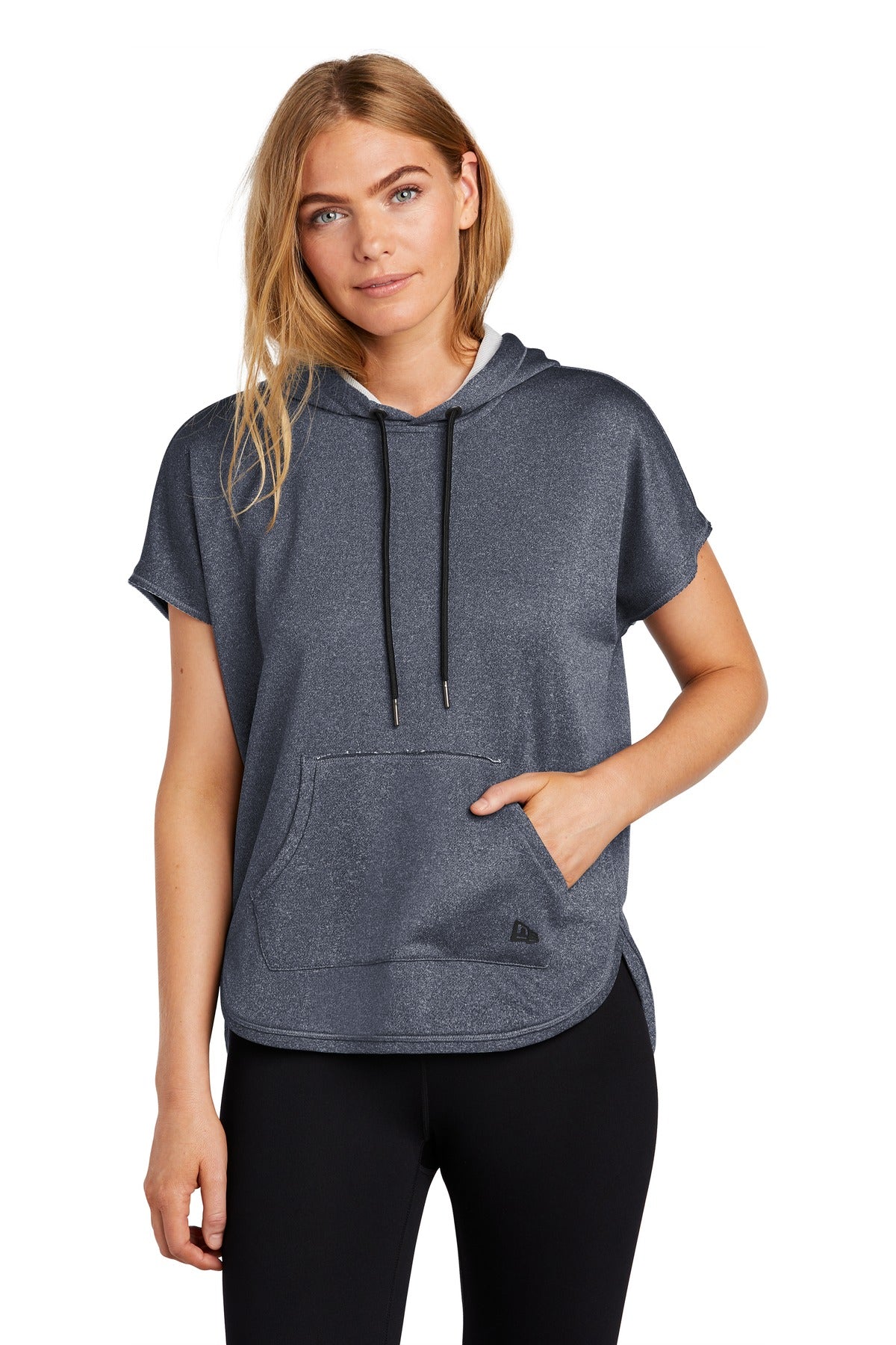 New Era  Women's Performance Terry Short Sleeve Hoodie - True Navy Heather