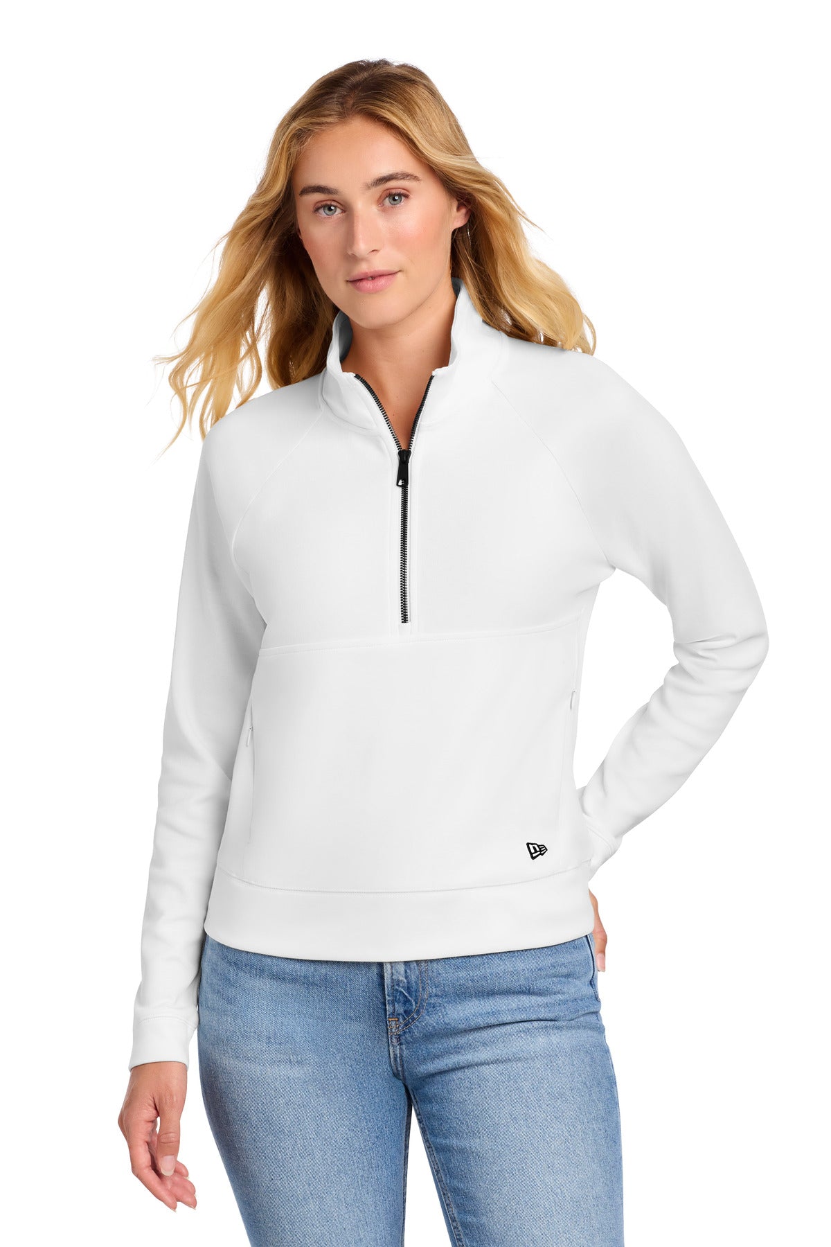 New Era Women's STS 1/2-Zip - Fan White