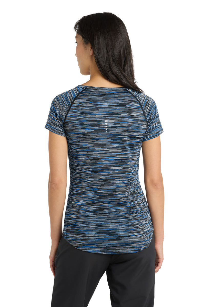 OGIO  Women's Verge Scoop Neck - Electric Blue Space Dye