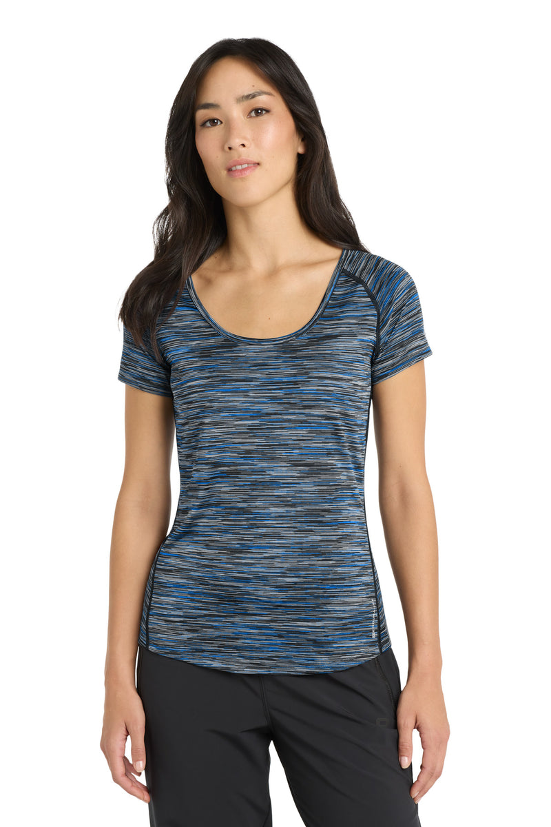 OGIO  Women's Verge Scoop Neck - Electric Blue Space Dye