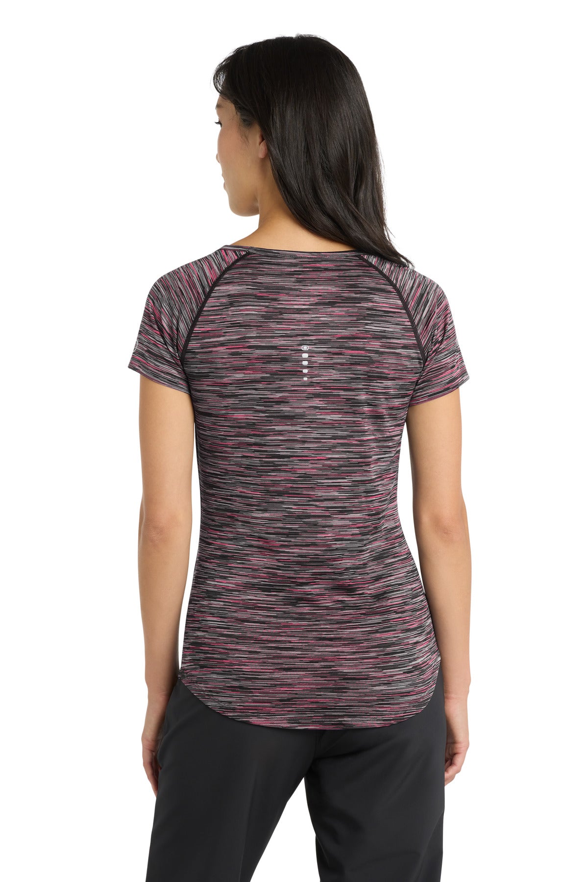 OGIO  Women's Verge Scoop Neck - Fierce Coral Space Dye