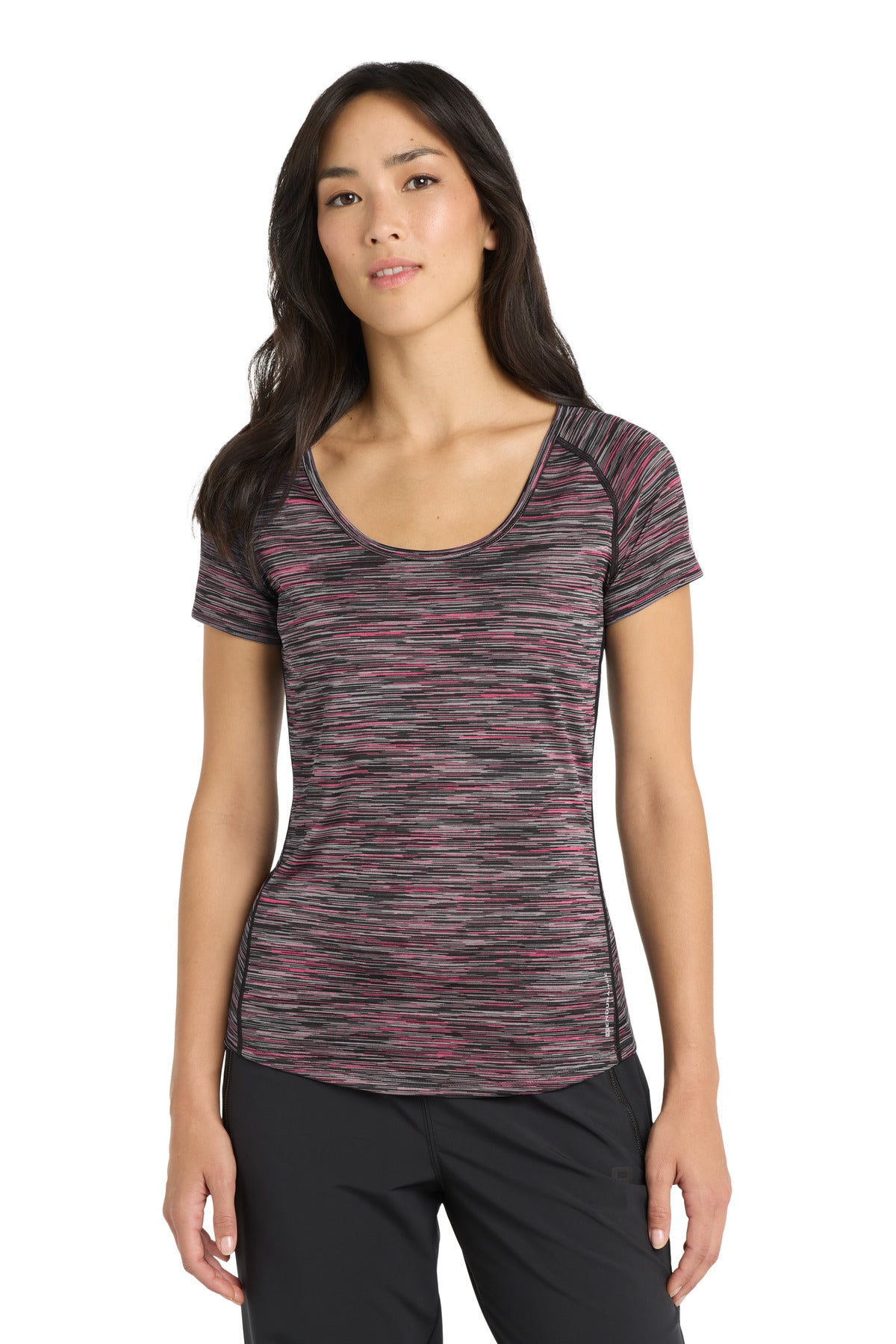 OGIO  Women's Verge Scoop Neck - Fierce Coral Space Dye