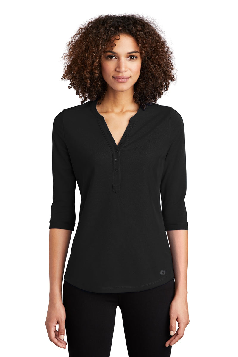 OGIO Women's Jewel Henley - Blacktop