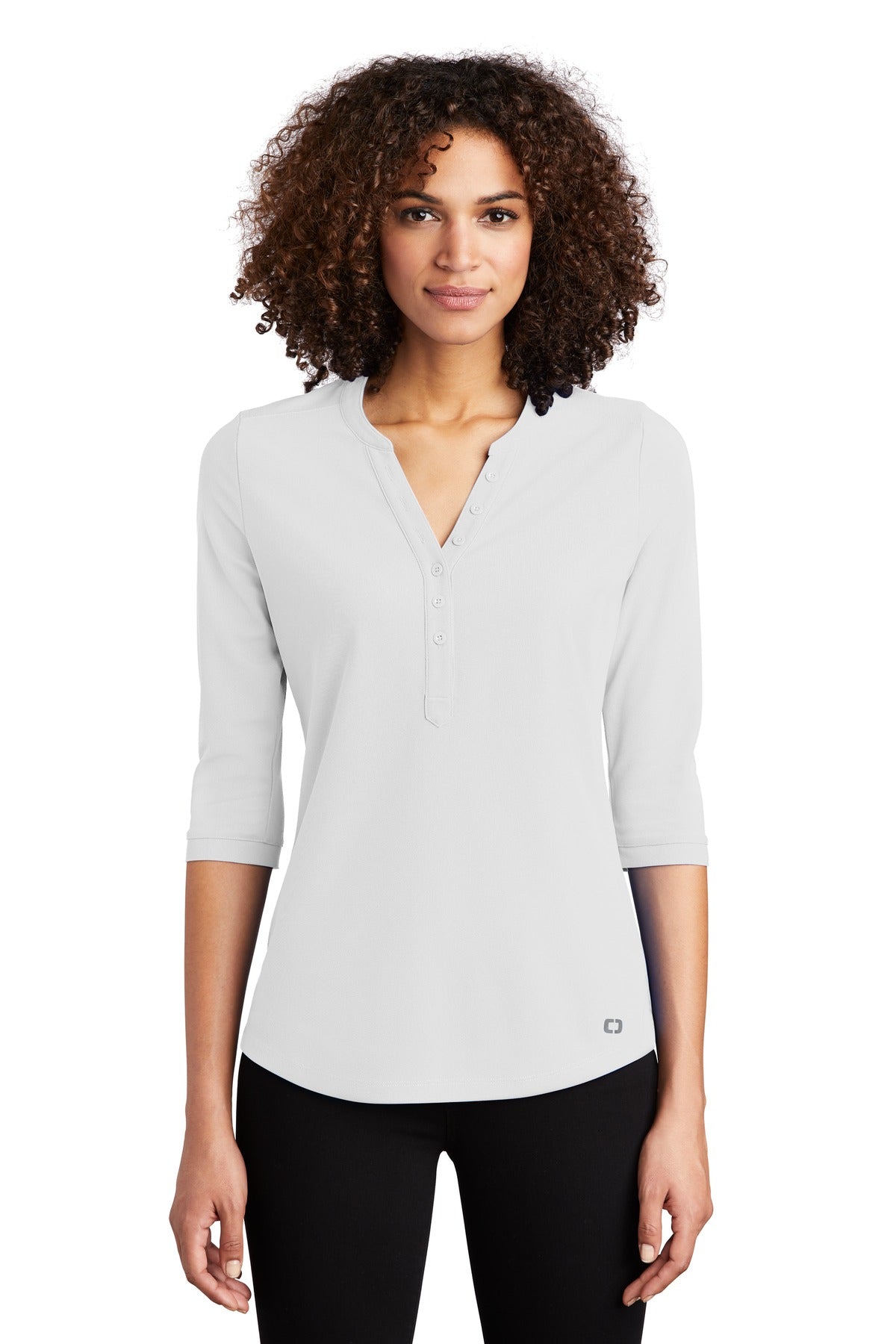 OGIO Women's Jewel Henley - Bright White