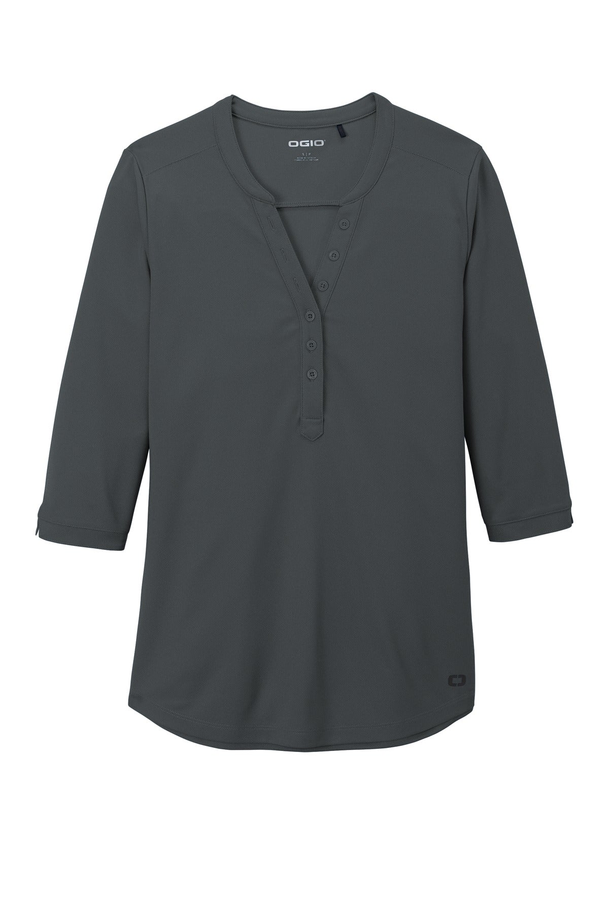 OGIO Women's Jewel Henley - Diesel Grey
