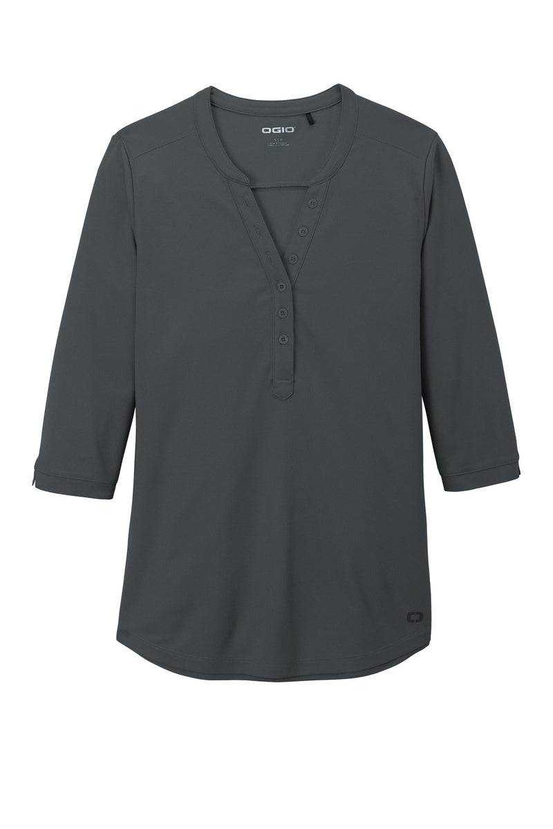OGIO Women's Jewel Henley - Diesel Grey