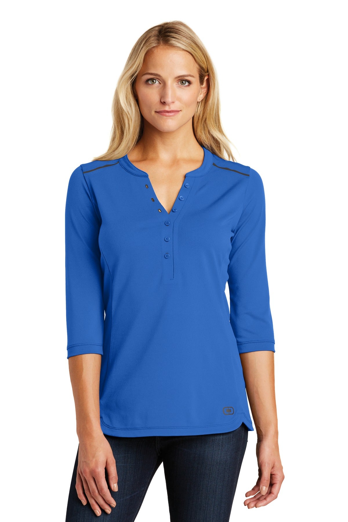 OGIO  Ladies Fuse Henley - Optic Blue